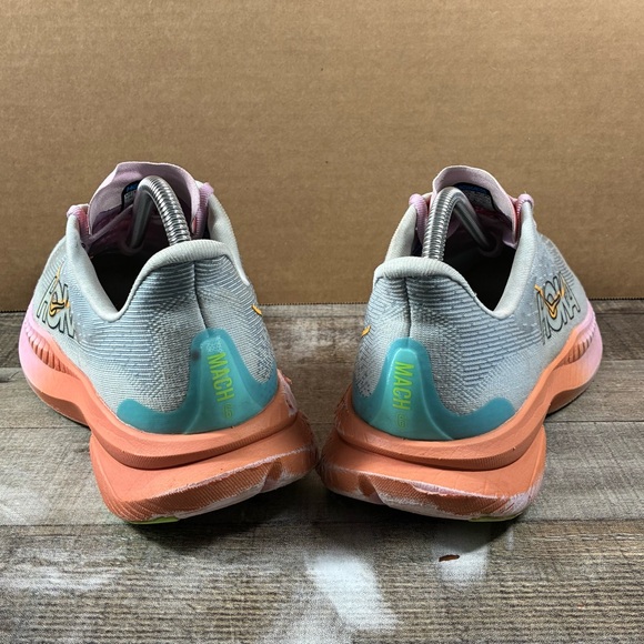 Hoka One One Mach 6 Running Shoes Women’s Size 10.5B Blue Pink Orange Sneakers - Picture 5 of 11